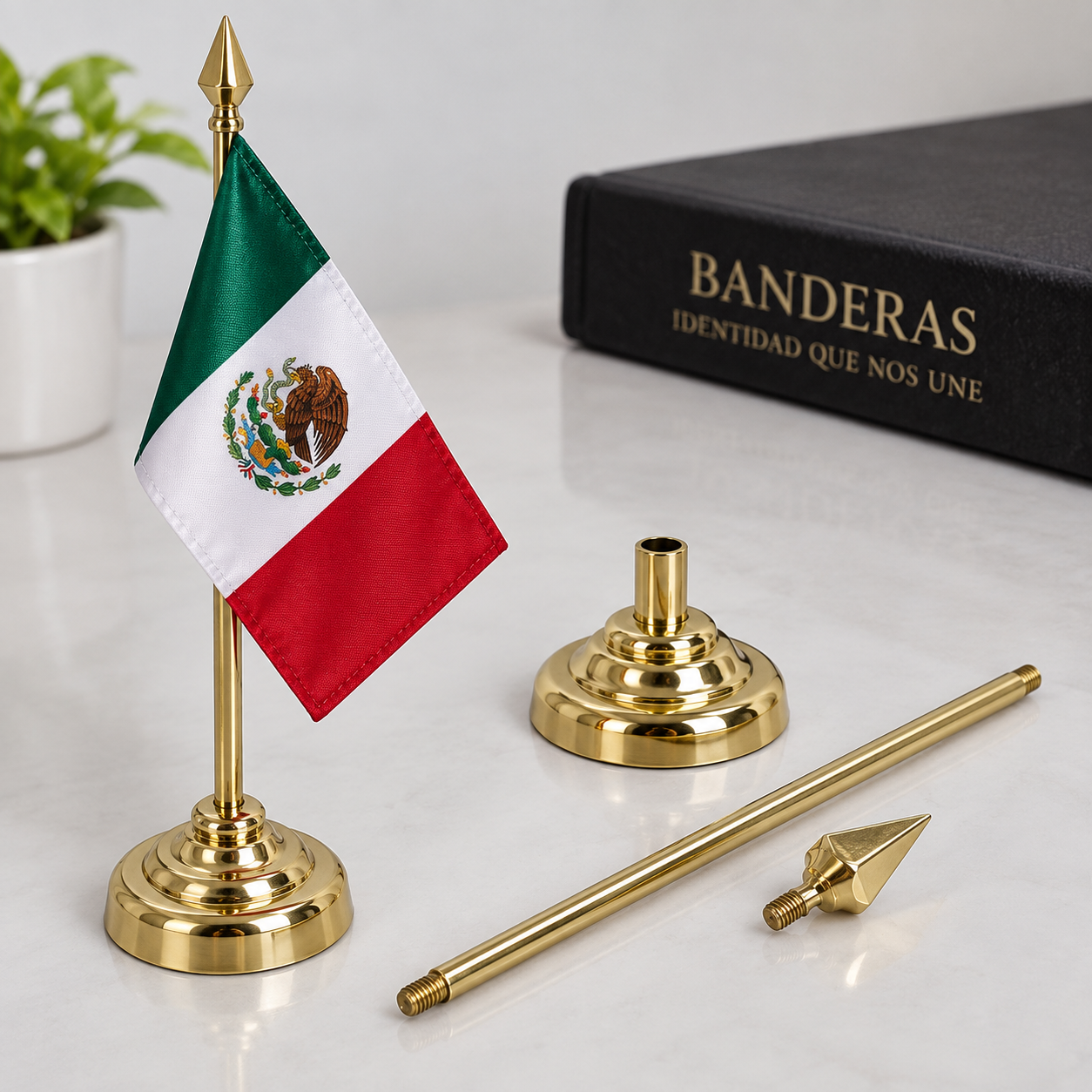 Astas metálicas y de madera para banderas