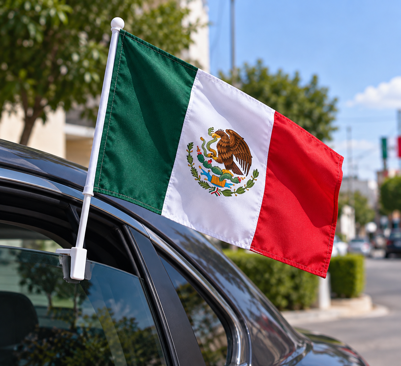 Astas con bandera para auto