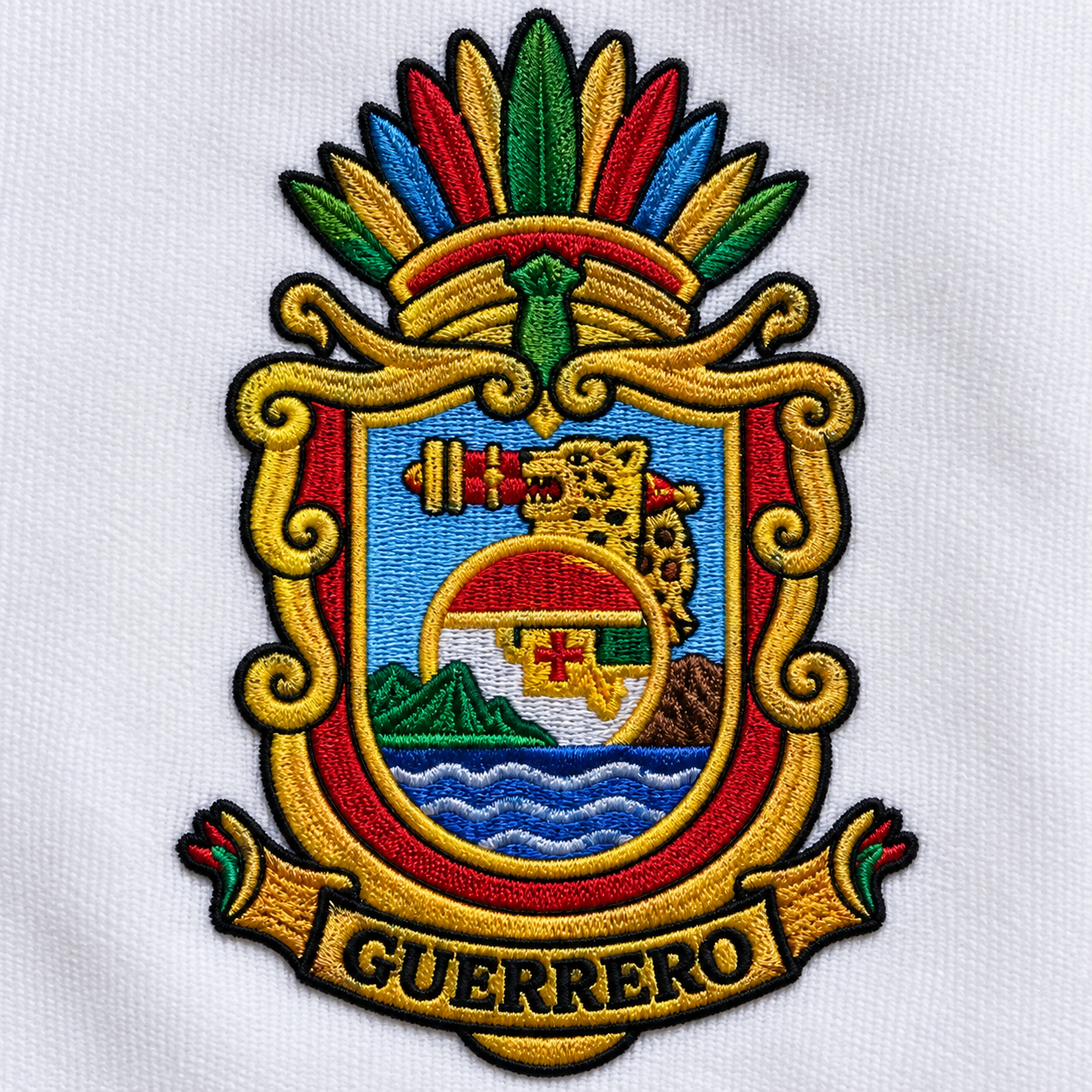 Banderas de mexico con escudo bordado