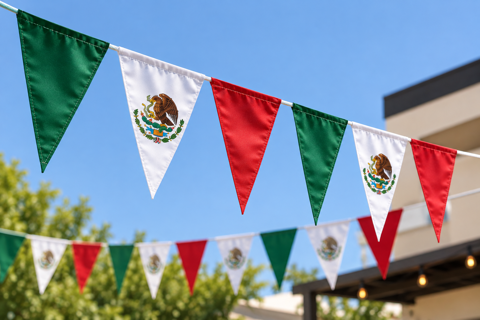 Guirnaldas tricolores para fachadas