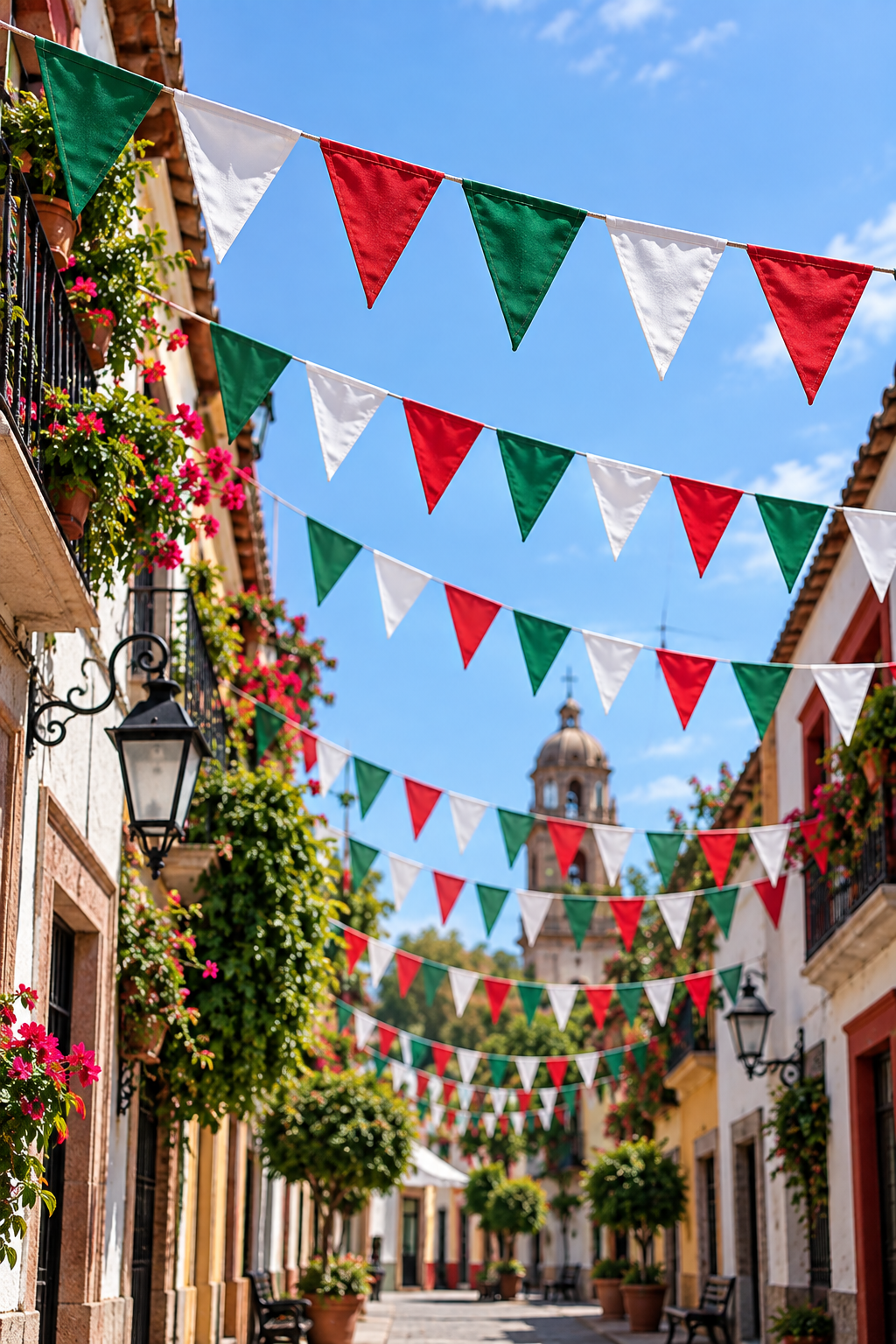Guirnaldas tricolores y decorativas